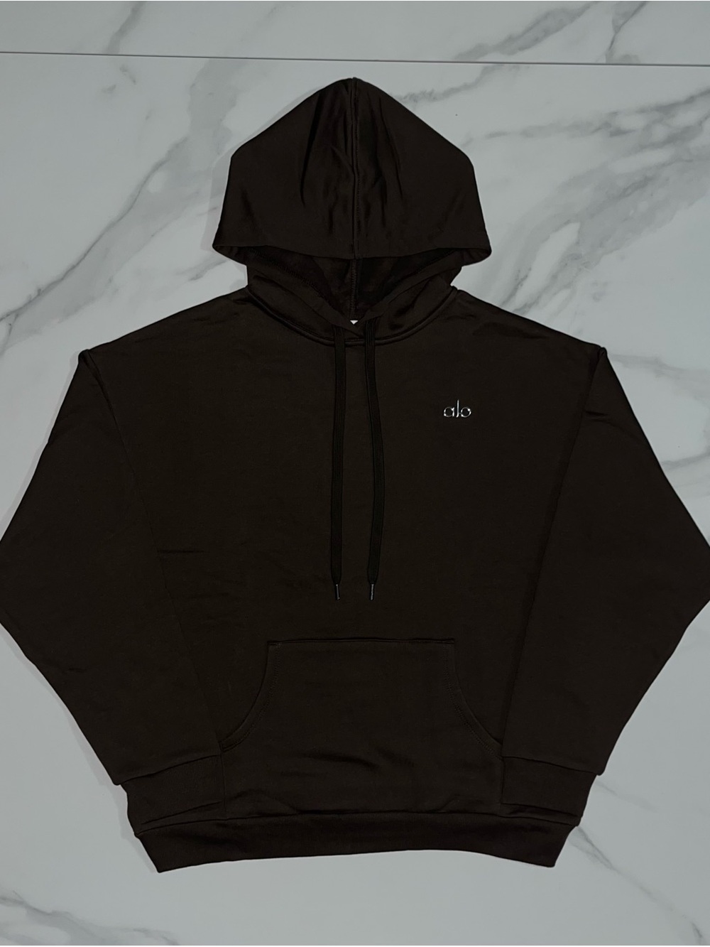 Alo Yoga Accolade Hoodie Espresso Brown Sweatshirt Size XL